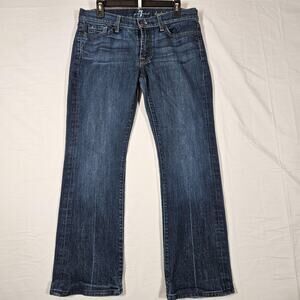 7 For All Mankind Jeans Womens 31 33x29.5 Blue Bootcut Mid Rise Denim USA Hemmed